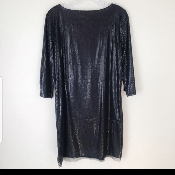 Michael Stars black boatneck sequin dress sz M - Picture 5 of 9